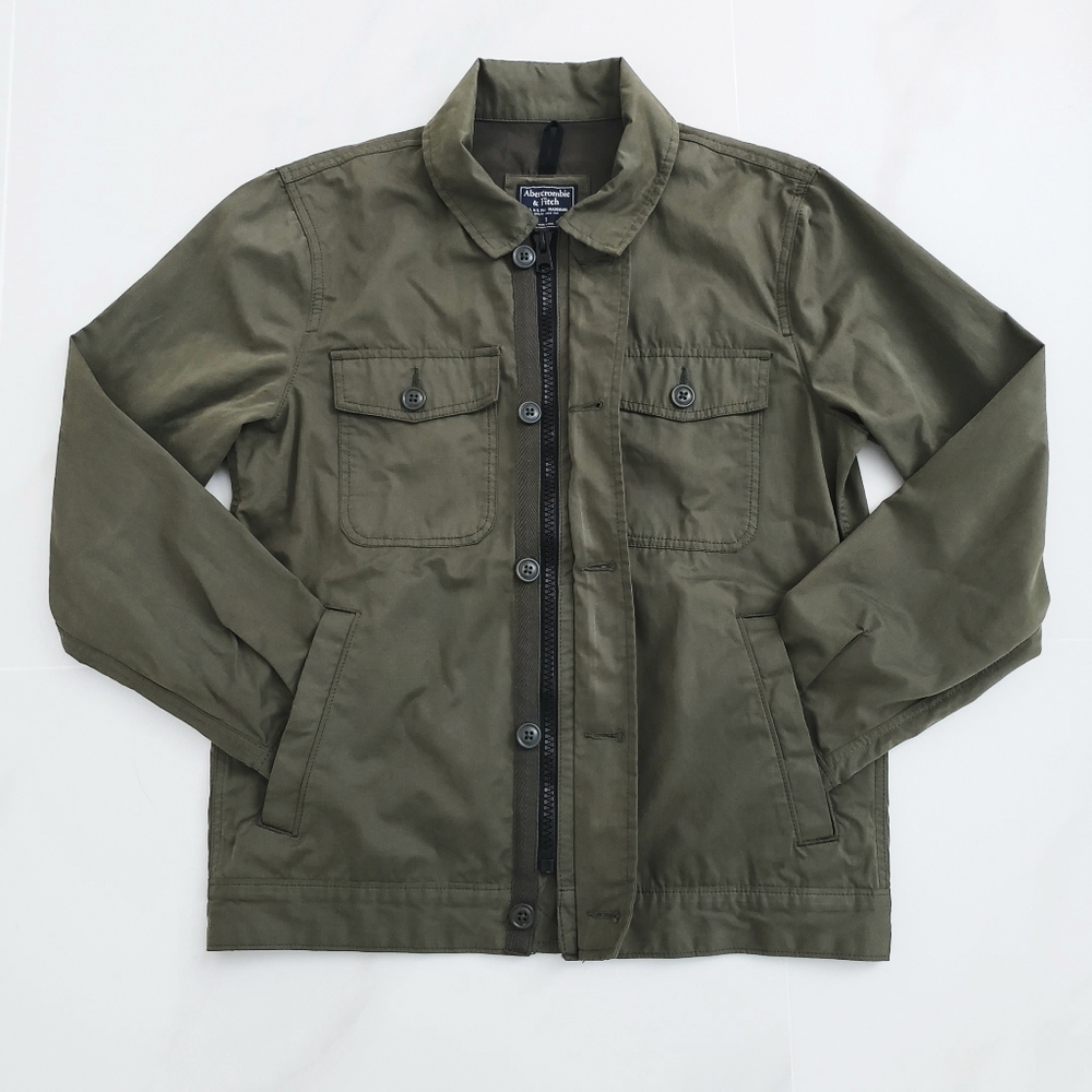 NEW Abercrombie & Fitch Dark Green Military Field Utility Jacket Sz S - Picture 6 of 13
